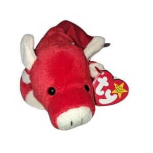 Rare 1995 Ty Beanie Baby‎ "Snort the Bull" Retired with Tag Errors